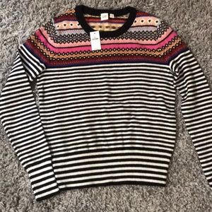 Patterned crew neck sweater